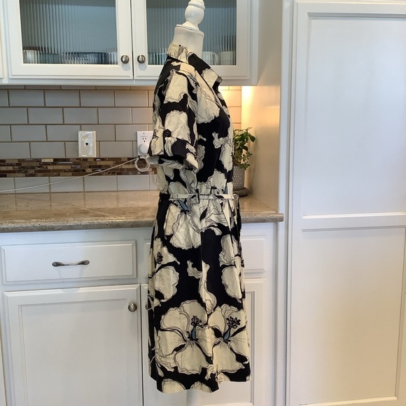 La fe’e maraboutee size 42 US LG Blue and White Floral Button Down Shirt Dress - Picture 3 of 10